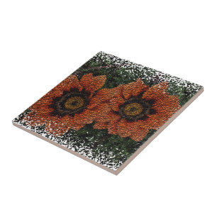 Azulejo Naranja Daisy Balls Cerámica Tile