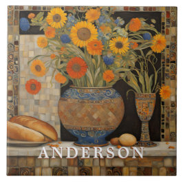 Azulejo Naranja Daisy Flower Vase Still Life