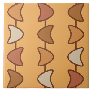 Azulejo Naranja de boomerangs quemados en la era atómica