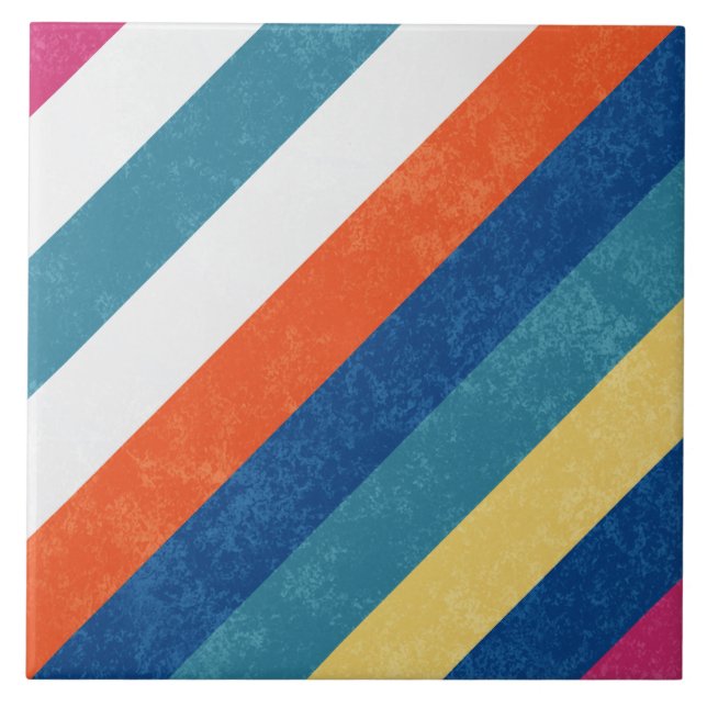 Azulejo Naranja de frambuesa azul Estampado blanco amarill (Frente)