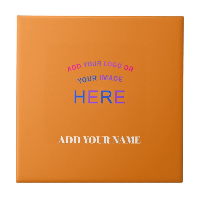 Azulejo Naranja de marca de Personalizable contemporáneo d (Frente)