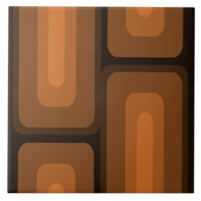 Azulejo Naranja de Rectángulos largos y modernos de mediad (Frente)
