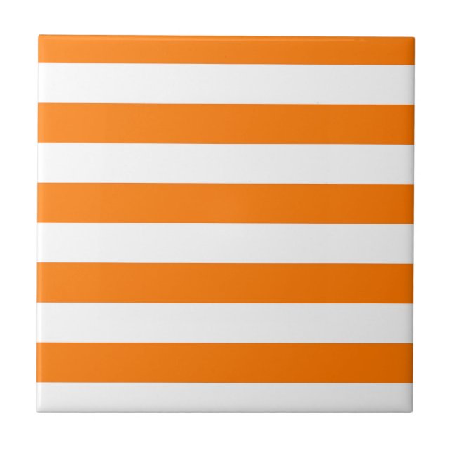 Azulejo Naranja de seguridad y franjas blancas (Frente)