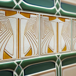 Azulejo Naranja de simetría Art Nouveau de mediados del si