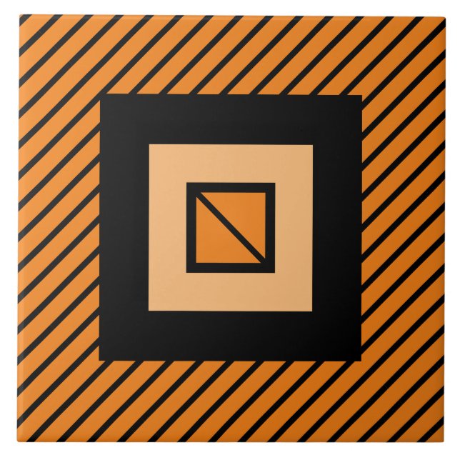 Azulejo Naranja Deco Zebra Tile (Frente)