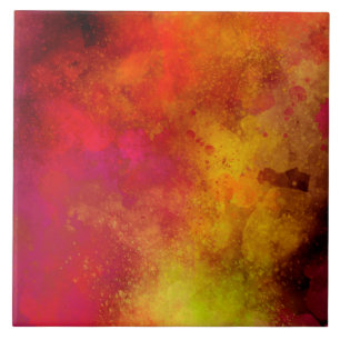 Azulejo Naranja Galaxia Paint Splatt Efecto
