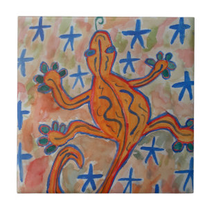 Azulejo Naranja Gecko Tile Cerámico