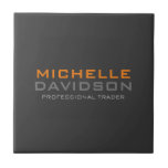 Azulejo Naranja Gris moderno Texto negrita Nombre Minimali<br><div class="desc">Diseños modernos y sencillos Minimalistas. Todos son simples,  atractivos,  únicos.</div>