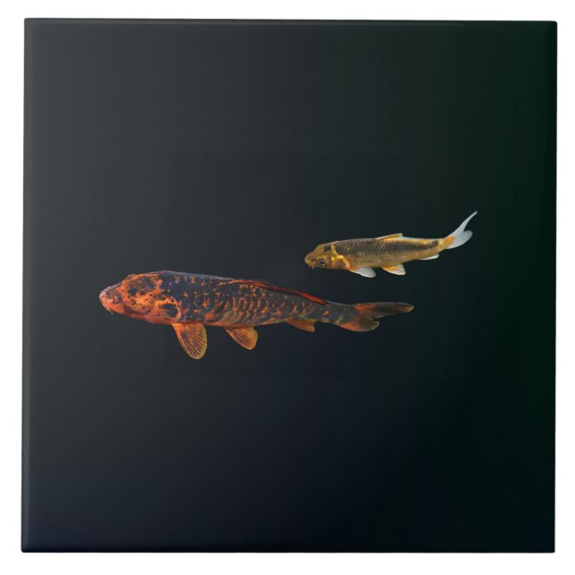 Azulejo Naranja Koi y Gold Koi (Frente)