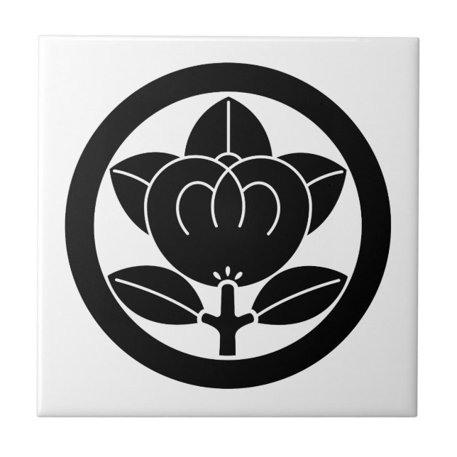 Azulejo Naranja mandarín en un círculo (Frente)