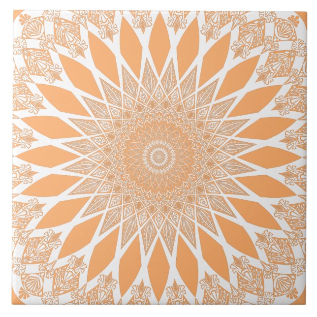 Azulejo Naranja Melon Tristyns Mandala (Frente)