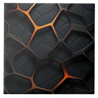 Azulejo Naranja Negro