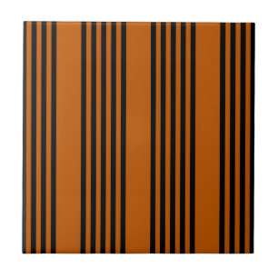 Azulejo Naranja negro y quemado de cinco rayas patrón