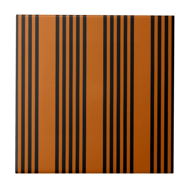 Azulejo Naranja negro y quemado de cinco rayas patrón (Frente)