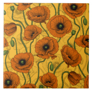 Azulejo Naranja Poppies