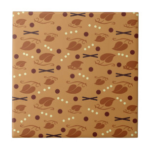 Azulejo Naranja Quemado del patrón de hojas de otoño
