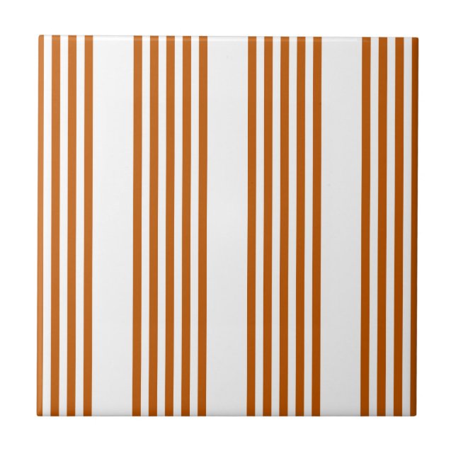 Azulejo Naranja quemado y patrón blanco de cinco bandas (Frente)