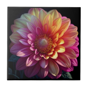 Azulejo Naranja Rojo Rosa Morado Amarillo Flor Dahlia