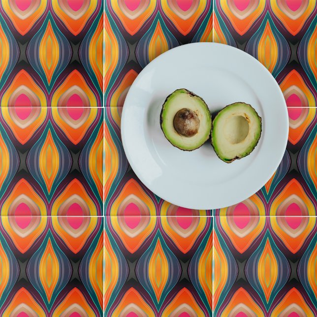 Azulejo Naranja rosa Resto amarillo Funky Resumen Patrón (Subido por el creador)