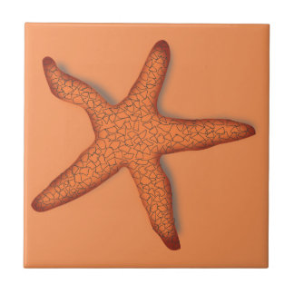 Azulejo Naranja Tropical Starfish