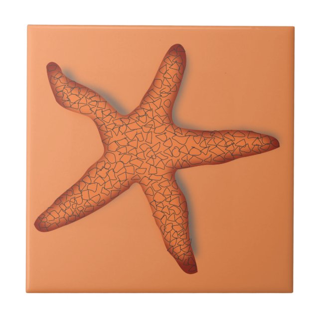 Azulejo Naranja Tropical Starfish (Frente)