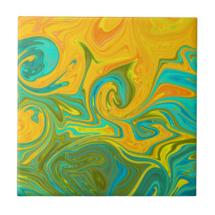 Azulejo Naranja verde negro neón amarillo trendy