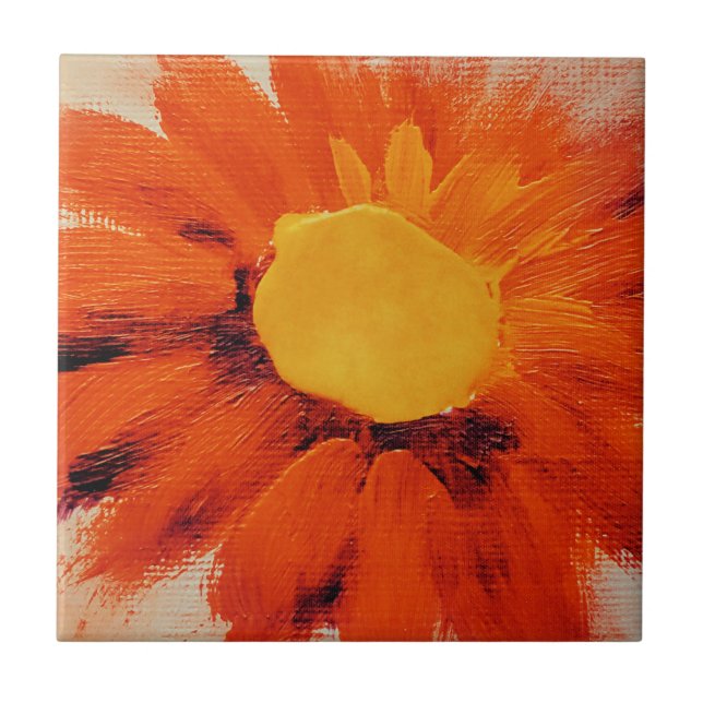 Azulejo Naranja vibrante girasol (Frente)