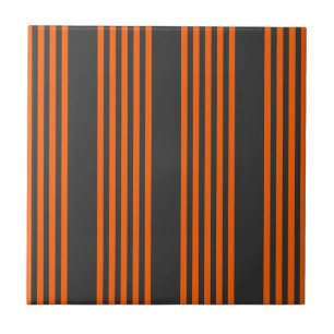 Azulejo Naranja y carbón vegetal cinco rayas