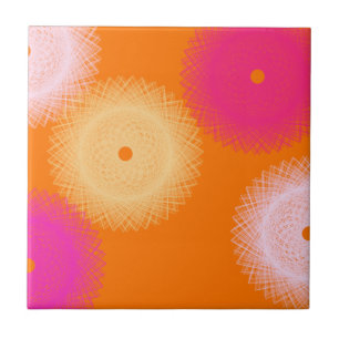 Azulejo naranja y rosa color pop