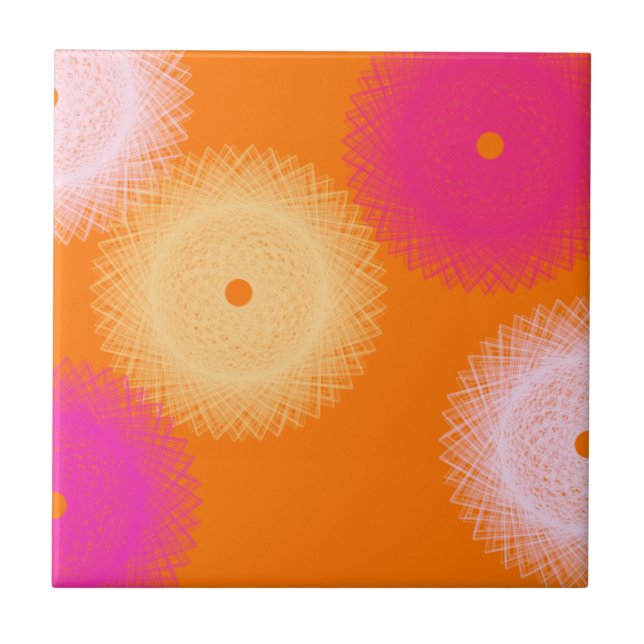 Azulejo naranja y rosa color pop (Frente)