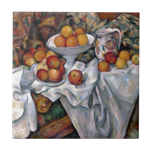 Azulejo Naranjas de la vida: Paul Cezanne Pining Art (Frente)