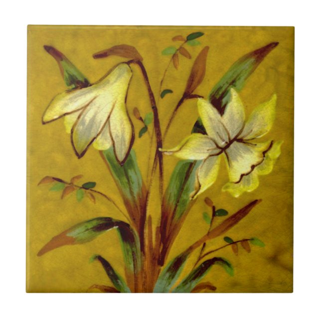 Azulejo Narciso Daffodil Barbotine Sherwin Cotton Repro (Frente)