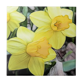Azulejo Narcisos amarillos de la primavera
