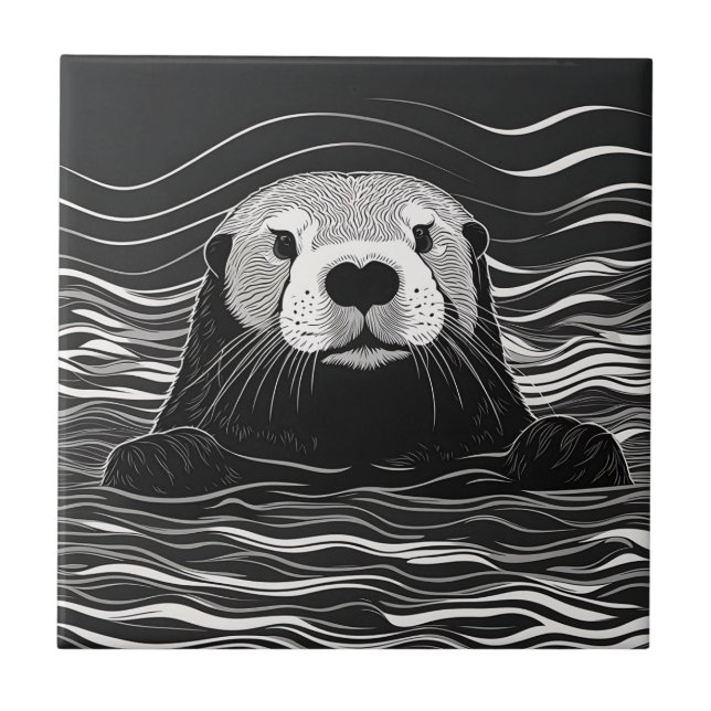 Azulejo Natación de Otter Sea (Frente)