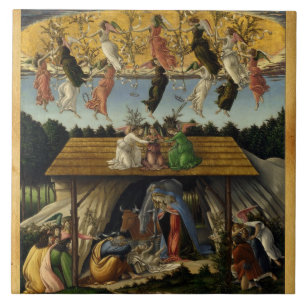Azulejo NATIVIDAD MÍSTICA por Sandro Botticelli ,Navidad