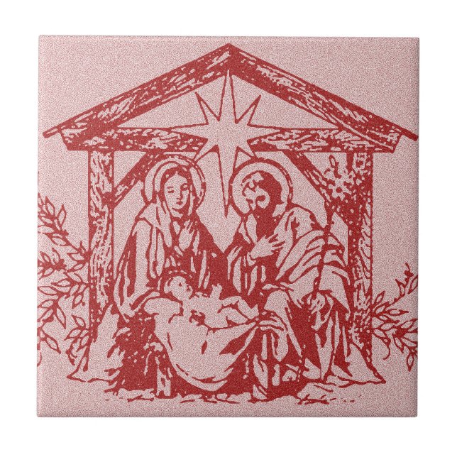 Azulejo Natividad roja (Frente)
