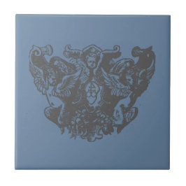 Azulejo Nattier-blue Angels – Coat of arms Emblem baroque