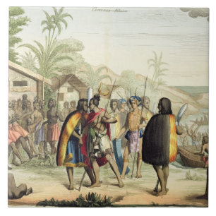 Azulejo Naturales polinesios que saludan y que frotan las