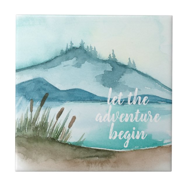 Azulejo Naturaleza acuática moderna Empecemos la aventura (Frente)