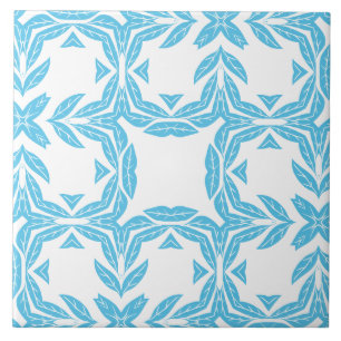 Azulejo Naturaleza azul y blanca inspirada en la simetría 