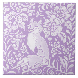 Azulejo Naturaleza de los bosques de flores de Fox morada 