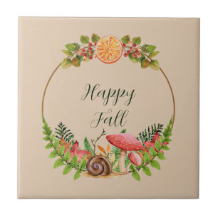 Azulejo Naturaleza de otoño con texto personalizable