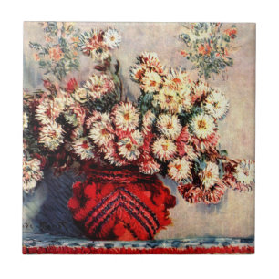 Azulejo Naturaleza muerta con Crisantemos de Claude Monet