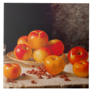 Azulejo Naturaleza muerta, manzanas y castañas