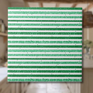 Azulejo Naturaleza Verde Blanco Rayas Glitter Horizontales
