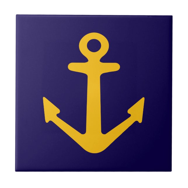 Azulejo Nautical anchor logo Ceramic Tile (Frente)
