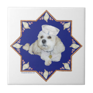 Azulejo Nautical Bichon Frise
