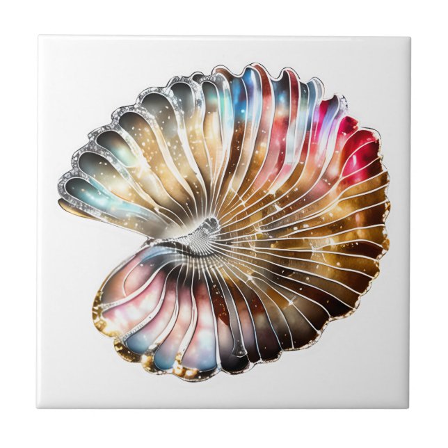 Azulejo Nautilus beach shell irrisorio madre de perla (Frente)