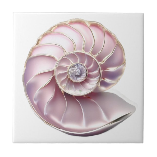 Azulejo Nautilus marea rosa playa 3D mar náutico (Frente)
