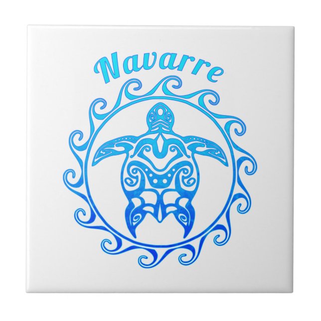 Azulejo Navarra de tortugas azules oceánicas (Frente)